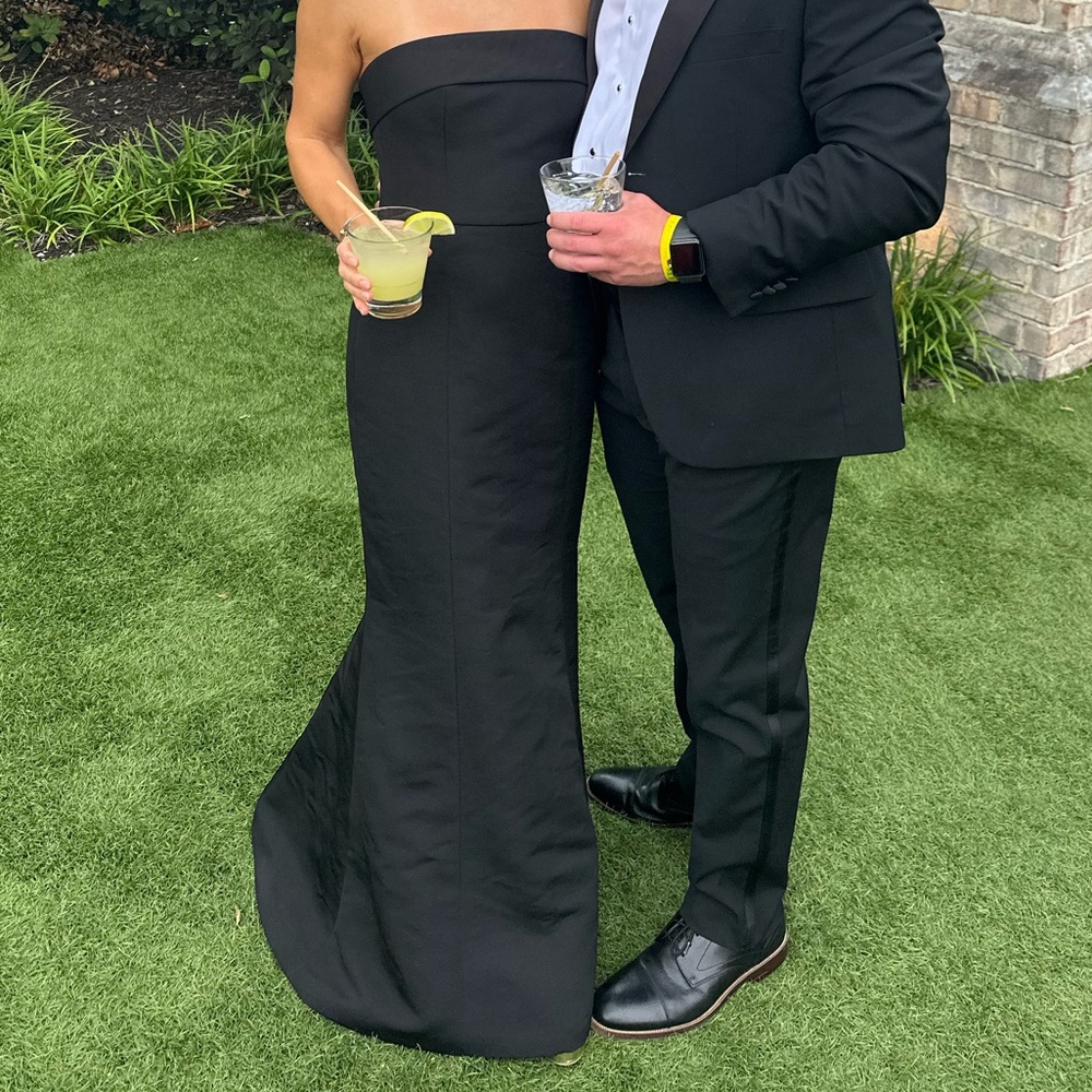 Amsale black bridesmaid dress